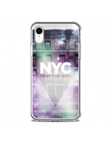Coque iPhone XR I Love New York City Violet Vert - Javier Martinez