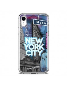 Coque iPhone XR New York City Buildings Bleu - Javier...