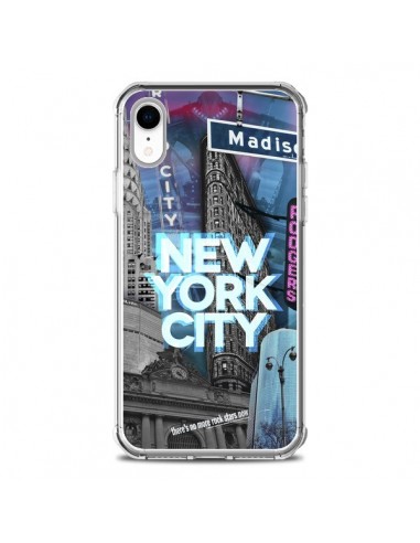 Coque iPhone XR New York City Buildings Bleu - Javier Martinez