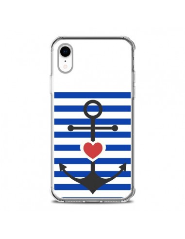 Coque iPhone XR Mariniere Encre Marin Coeur - Jonathan Perez