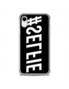 Coque iPhone XR Hashtag Selfie Blanc Inversé Horizontal -...