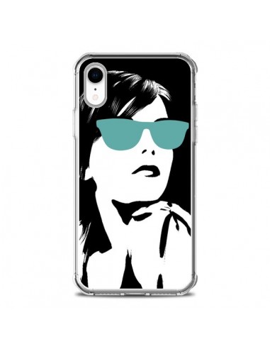 Coque iPhone XR Fille Lunettes Bleues - Jonathan Perez