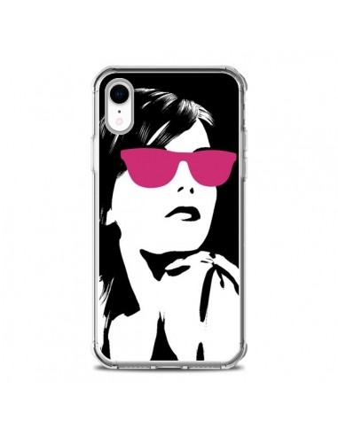Coque iPhone XR Fille Lunettes Roses - Jonathan Perez
