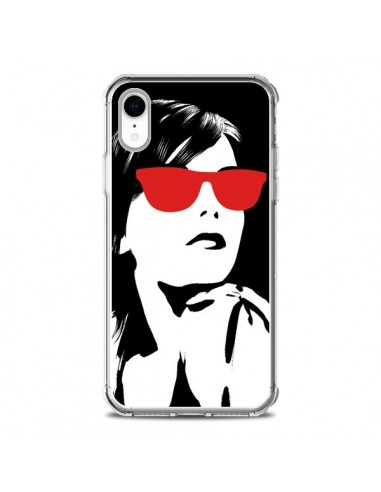 Coque iPhone XR Fille Lunettes Rouges - Jonathan Perez