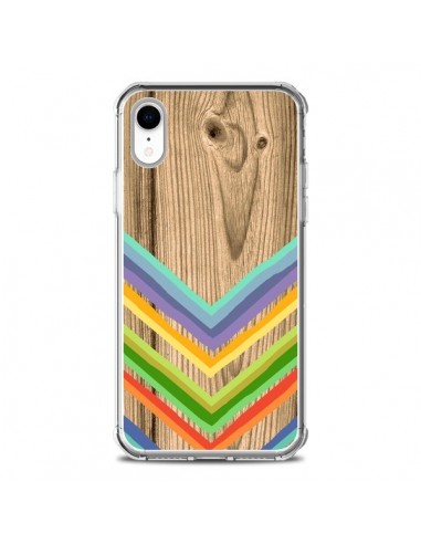 Coque iPhone XR Tribal Azteque Bois Wood - Jonathan Perez