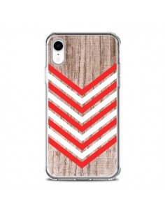 Coque iPhone XR Tribal Aztèque Bois Wood Flèche Rouge...