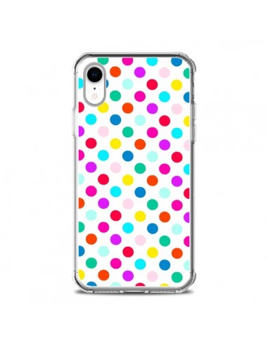 Coque iPhone XR Pois Multicolores - Laetitia