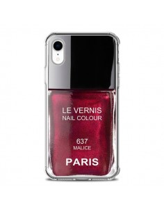 Coque iPhone XR Vernis Paris Malice Violet - Laetitia