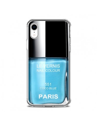 Coque iPhone XR Vernis Paris Coco Blue Bleu - Laetitia