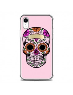 Coque iPhone XR Tête de Mort Mexicaine Rose Multicolore -...