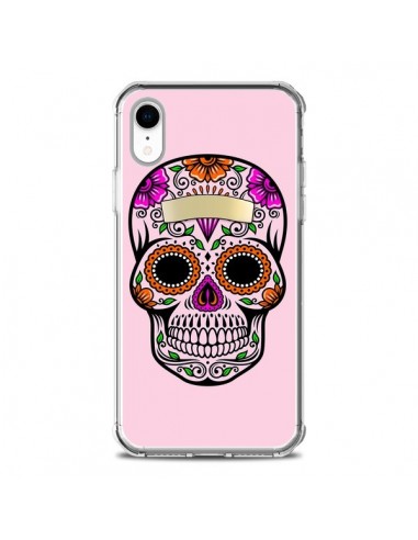 Coque iPhone XR Tête de Mort Mexicaine Rose Multicolore - Laetitia