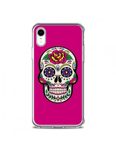 Coque iPhone XR Tête de Mort Mexicaine Rose Fushia - Laetitia