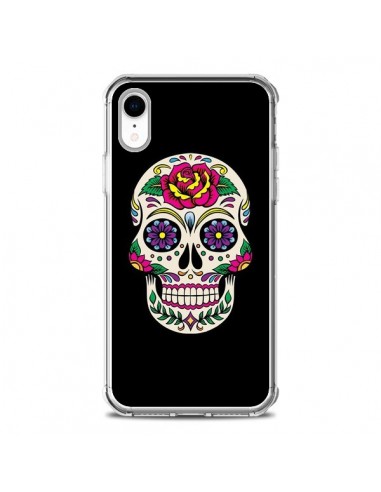 Coque iPhone XR Tête de Mort Mexicaine Multicolore Noir - Laetitia