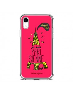 Coque iPhone XR Je suis Parisienne La Tour Eiffel Rose -...