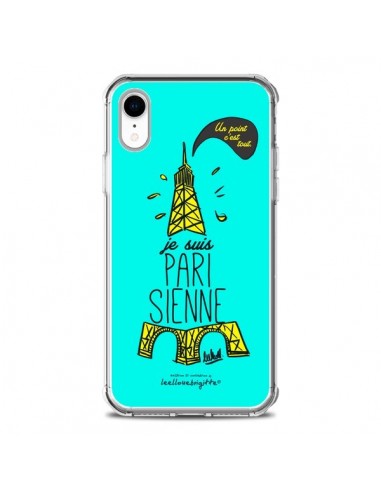 Coque iPhone XR Je suis Parisienne La Tour Eiffel Bleu - Leellouebrigitte