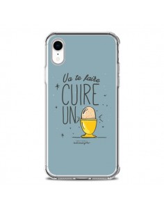 Coque iPhone XR Va te faire cuir un oeuf gris -...