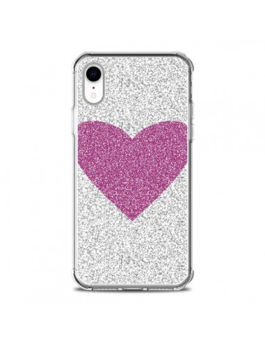 Coque iPhone XR Coeur Rose Argent Love - Mary Nesrala