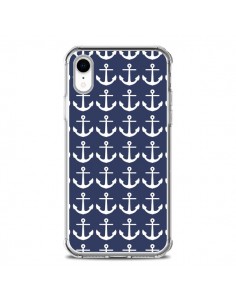 Coque iPhone XR Ancre Marin Bleu Anchors Navy - Mary Nesrala