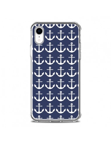 Coque iPhone XR Ancre Marin Bleu Anchors Navy - Mary Nesrala