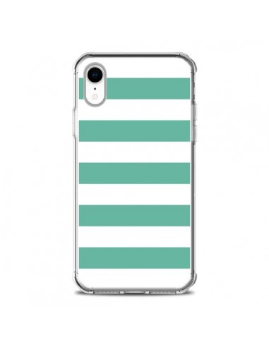 Coque iPhone XR Bandes Mint Vert - Mary Nesrala