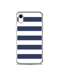 Coque iPhone XR Bandes Marinières Bleu Blanc Gaultier -...