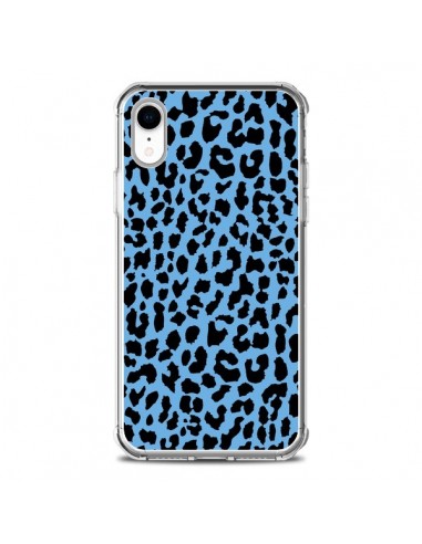 Coque iPhone XR Leopard Bleu Neon - Mary Nesrala