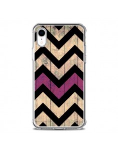 Coque iPhone XR Chevron Vintage Bois Wood - Mary Nesrala