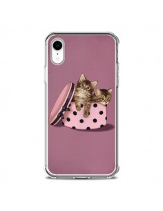 Coque iPhone XR Chaton Chat Kitten Boite Pois - Maryline...