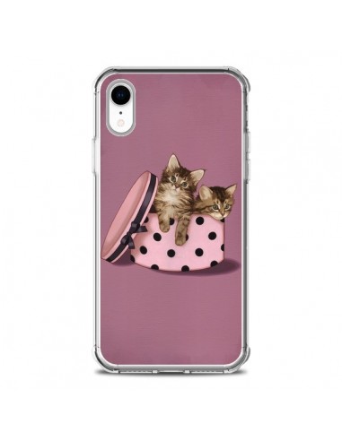 Coque iPhone XR Chaton Chat Kitten Boite Pois - Maryline Cazenave