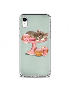 Coque iPhone XR Chaton Chat Kitten Cookies Cupcake -...
