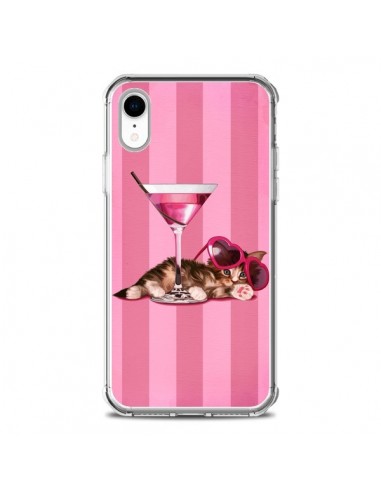 Coque iPhone XR Chaton Chat Kitten Cocktail Lunettes Coeur - Maryline Cazenave