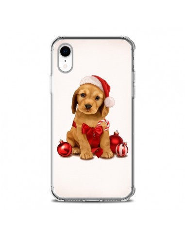 Coque iPhone XR Chien Dog Pere Noel Christmas Boules Sapin - Maryline Cazenave