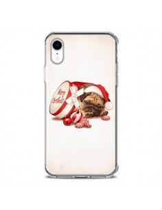 Coque iPhone XR Chien Dog Pere Noel Christmas Boite -...