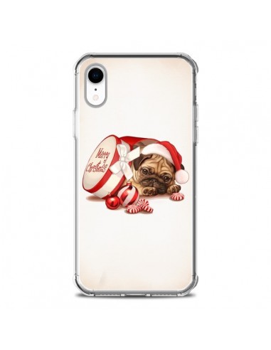 Coque iPhone XR Chien Dog Pere Noel Christmas Boite - Maryline Cazenave