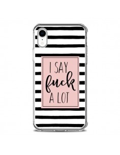 Coque iPhone XR Say Fuck A Lot Bandes - Maryline Cazenave