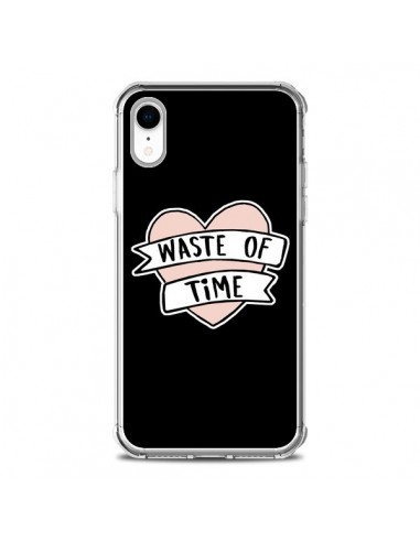 Coque iPhone XR Waste of Time Coeur - Maryline Cazenave