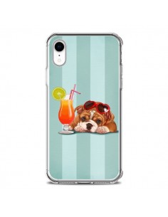 Coque iPhone XR Chien Dog Cocktail Lunettes Coeur -...