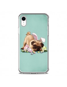 Coque iPhone XR Chien Dog Rabbit Lapin Pâques Easter -...