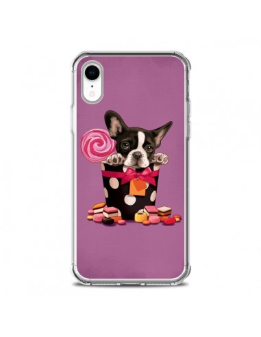 Coque iPhone XR Chien Dog Boite Noeud Papillon Pois Bonbon - Maryline Cazenave
