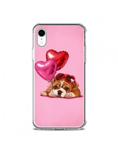 Coque iPhone XR Chien Dog Lunettes Coeur Ballon - Maryline Cazenave