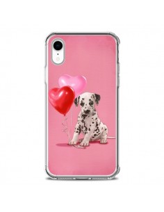Coque iPhone XR Chien Dog Dalmatien Ballon Coeur -...