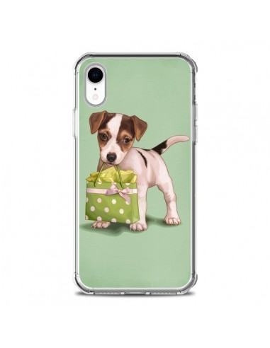 Coque iPhone XR Chien Dog Shopping Sac Pois Vert - Maryline Cazenave