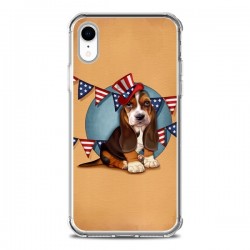 Coque iPhone XR Chien Dog USA Americain - Maryline Cazenave