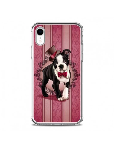 Coque iPhone XR Chien Dog Gentleman Noeud Papillon Chapeau - Maryline Cazenave