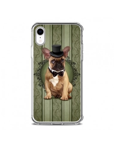 Coque iPhone XR Chien Dog Bulldog Noeud Papillon Chapeau - Maryline Cazenave