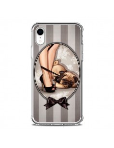 Coque iPhone XR Lady Noir Noeud Papillon Chien Dog Luxe -...