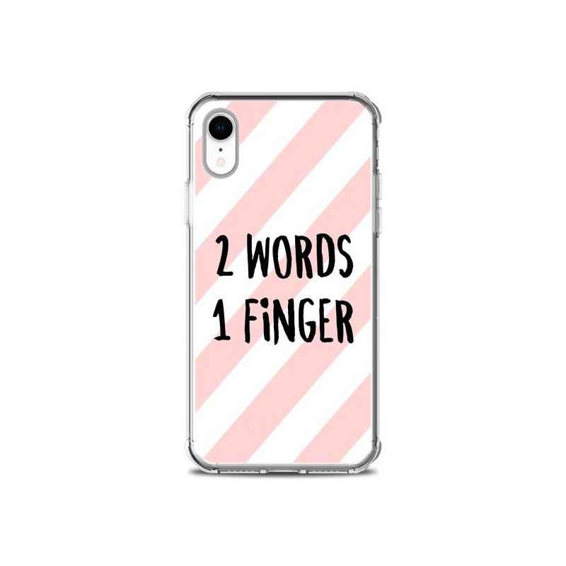 Coque iPhone XR 2 Words 1 Finger - Maryline Cazenave