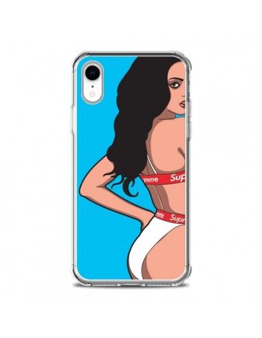 Coque iPhone XR Pop Art Femme Bleu - Mikadololo