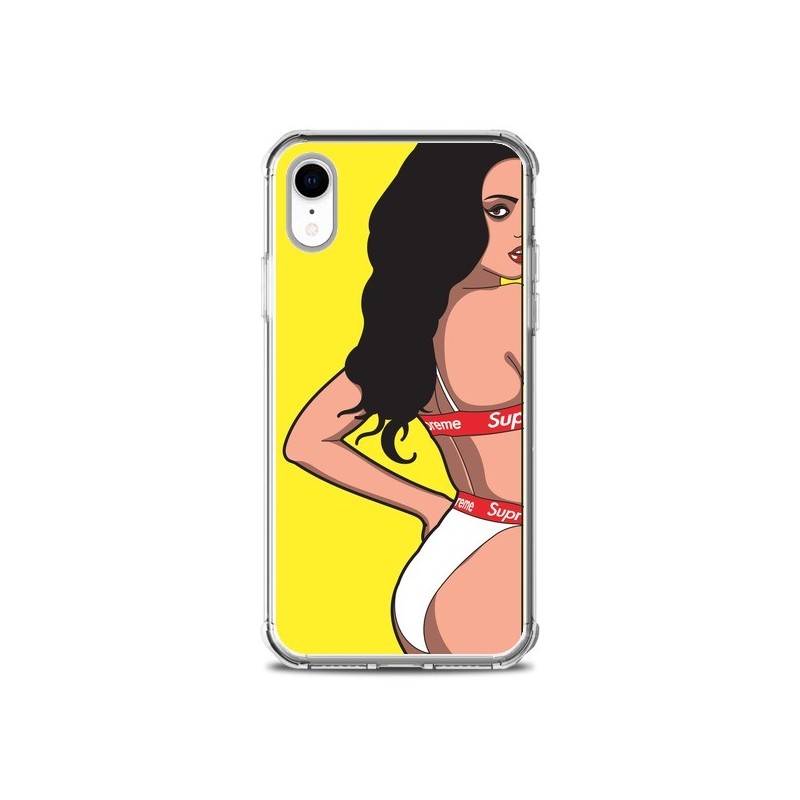 Coque iPhone XR Pop Art Femme Jaune - Mikadololo