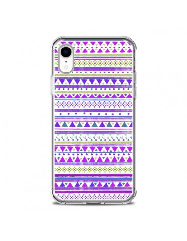 Coque iPhone XR Bandana Violet Azteque - Monica Martinez